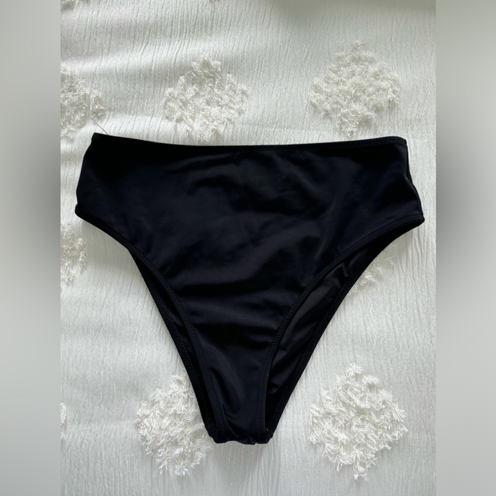 Black high rise bikini bottoms